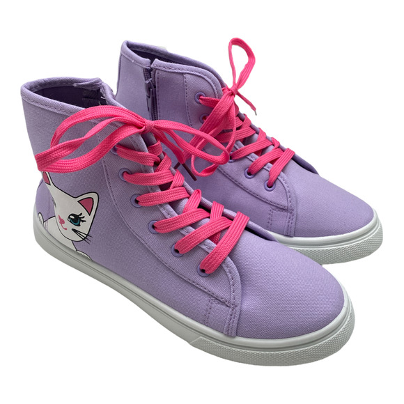 NWT FabKids Cat Hi Top Sneakers Size 5 - Picture 1 of 6
